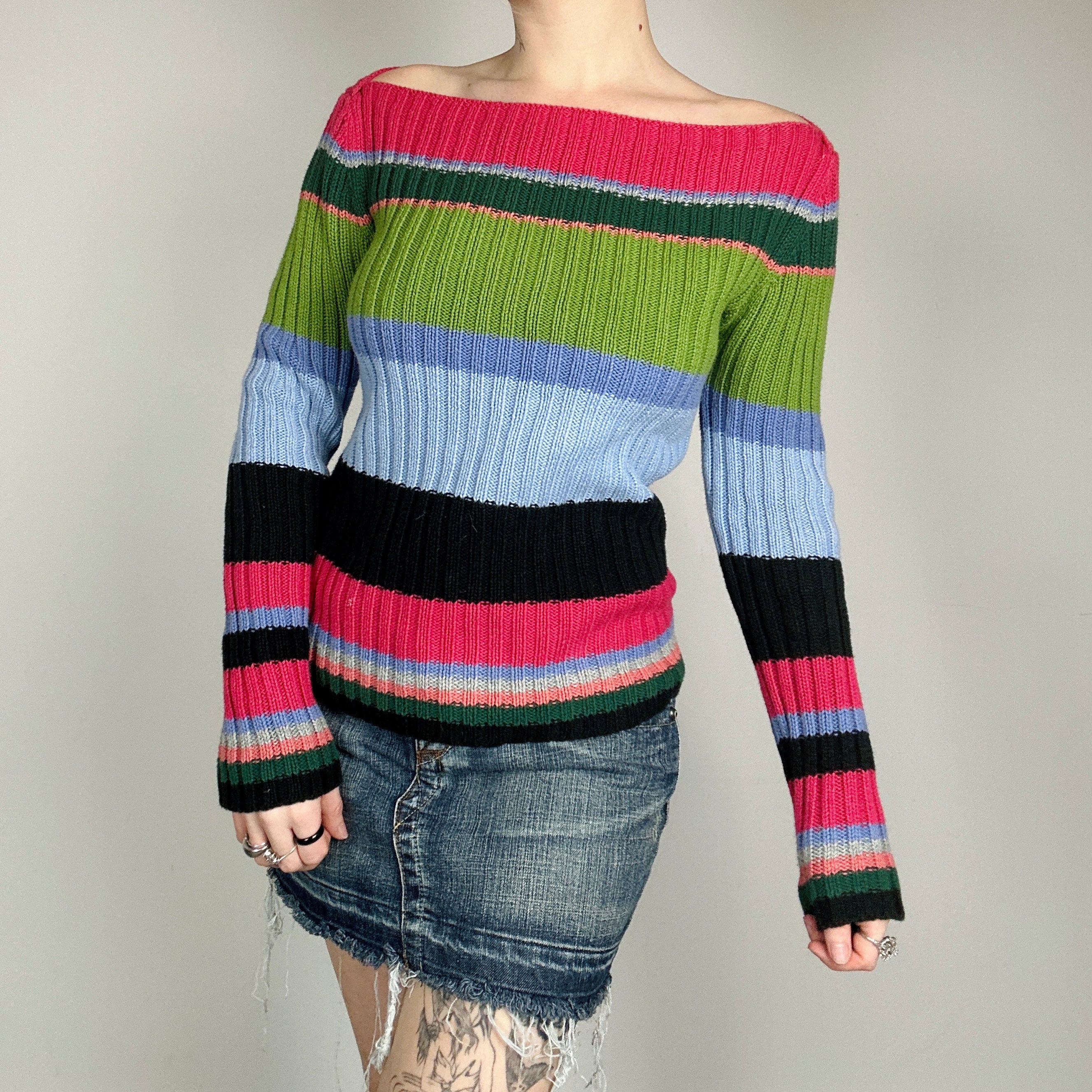Early 2000s Striped Knit Sweater