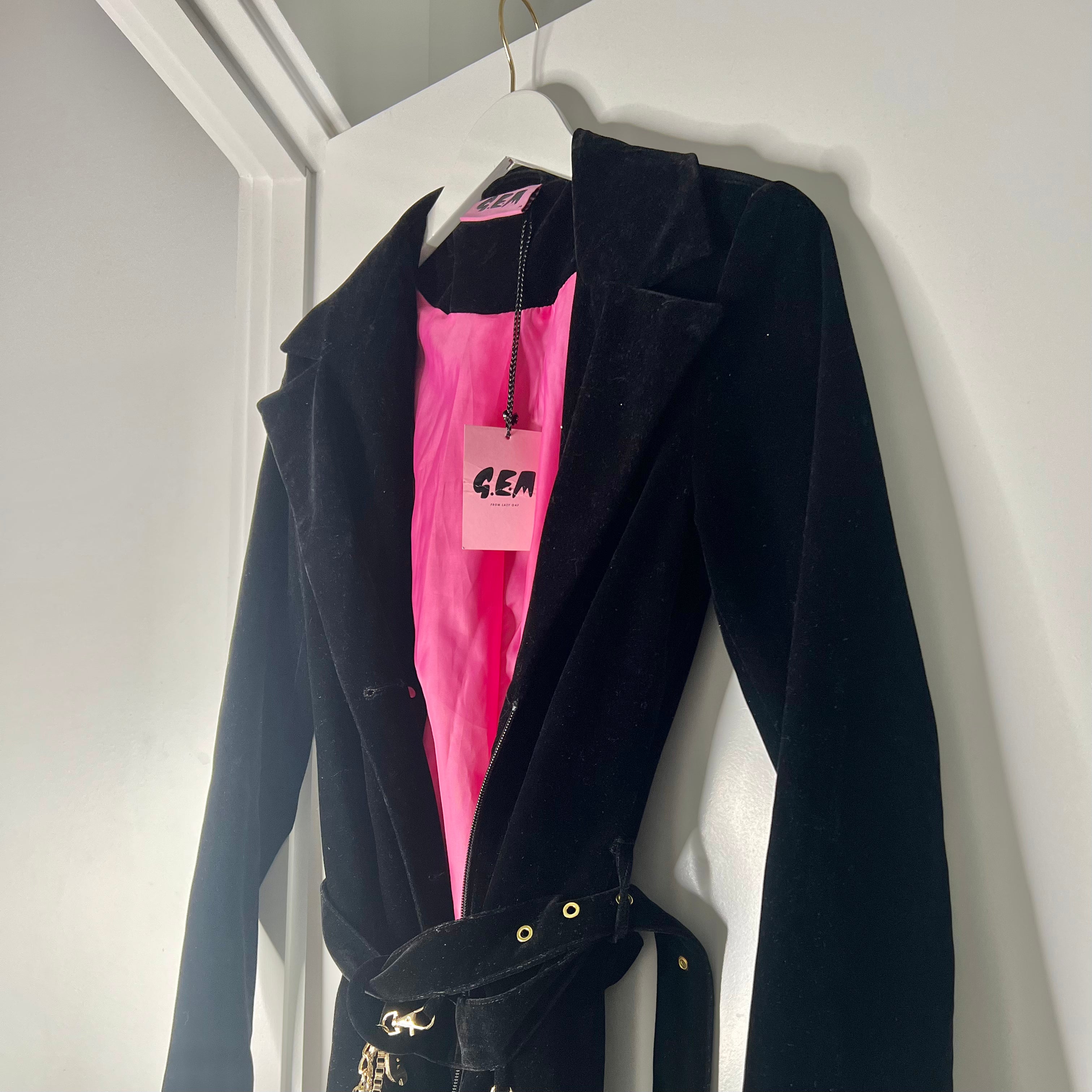 Lazy Oaf Gem Velvet Blazer Coat Holy Thrift