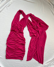 💗 Fuschia halter dress with x-long straps