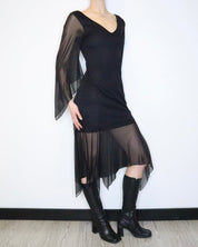 Whimsigoth Black Mesh Dress (S-M) 