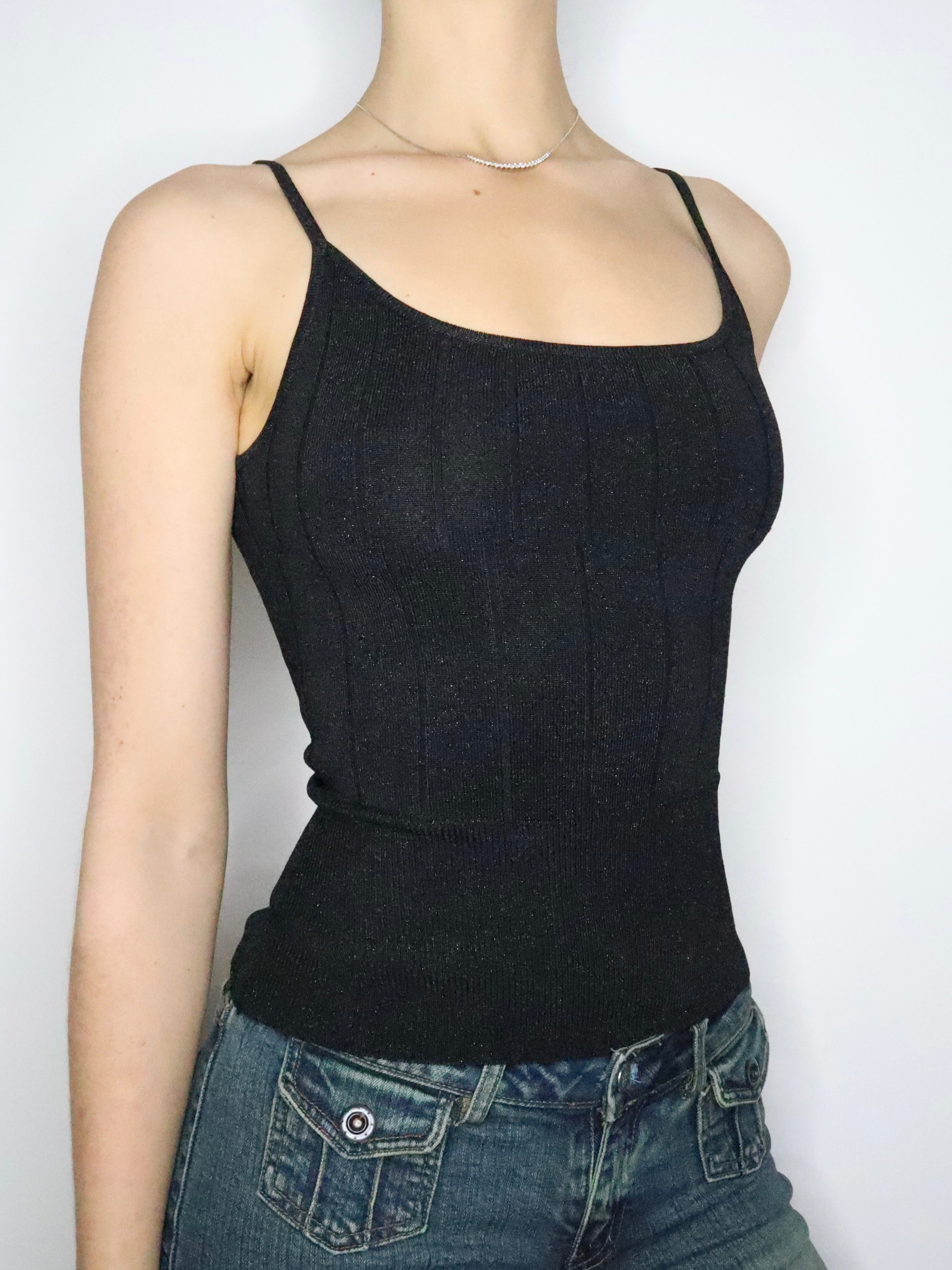 Guess Shimmery Black Cami (XS-S) 