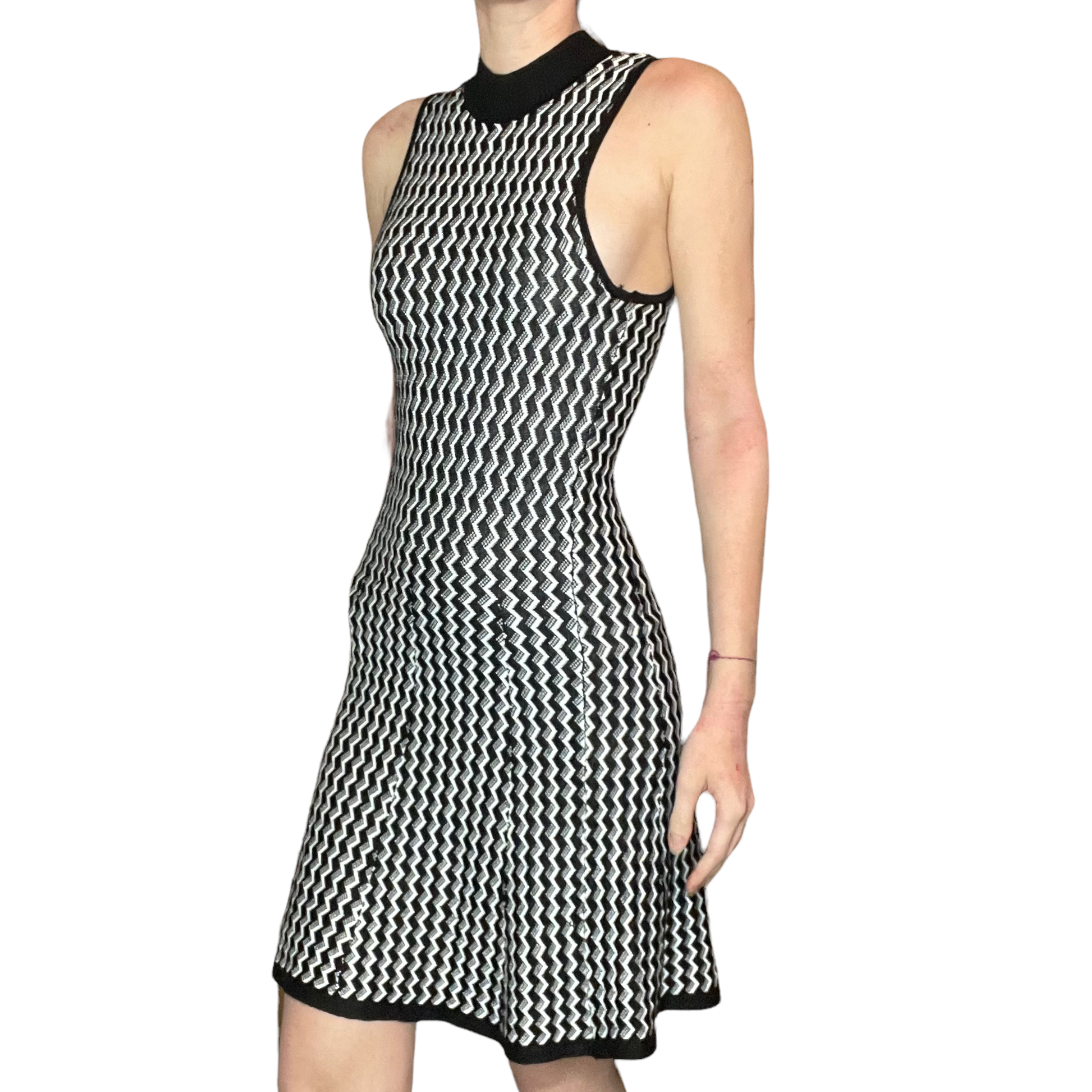 zigzag knit dress