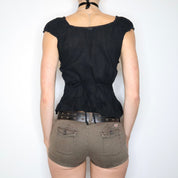 Black Button Up Blouse (XS-S) 