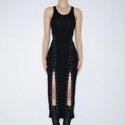 All Saints Black Corset Maxi Dress (Small) 
