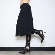 Esprit Flowy Black Midi Skirt (Small) 