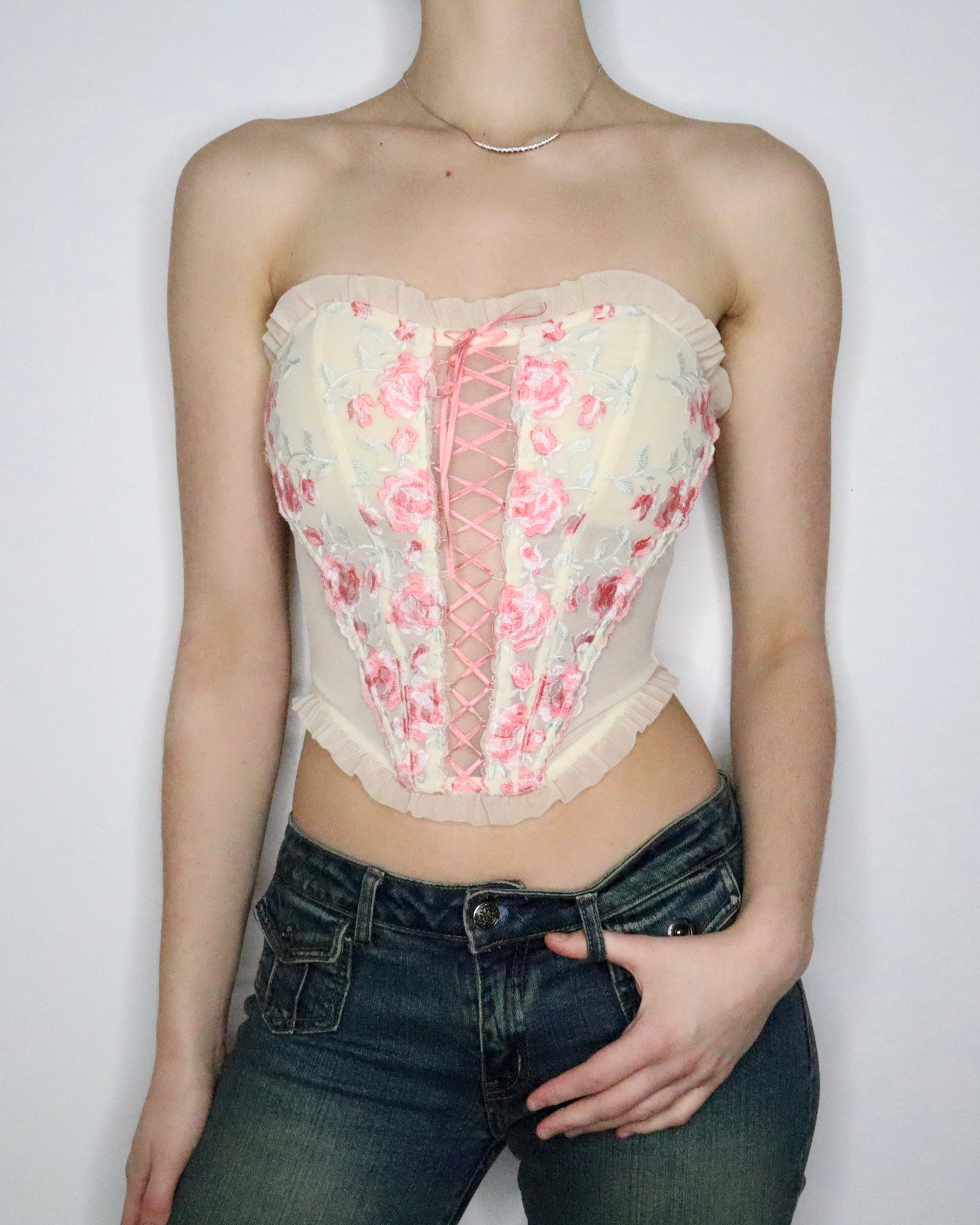Y2K Embroidered Fairy Corset (XS) 