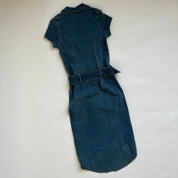 denim maxi dress with wide belt