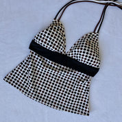 Brown & black polka halter