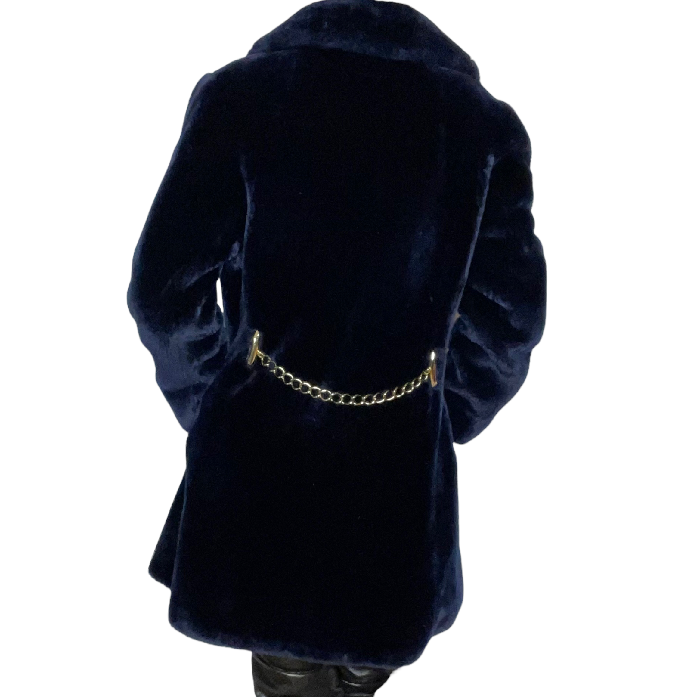 vintage navy blue fur coat