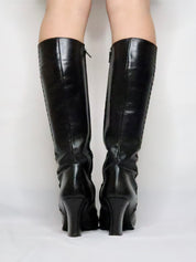 Italian Black Knee High Boots (8.5-9 US/40 EU)