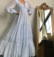 1970s baby blue Gunne Sax