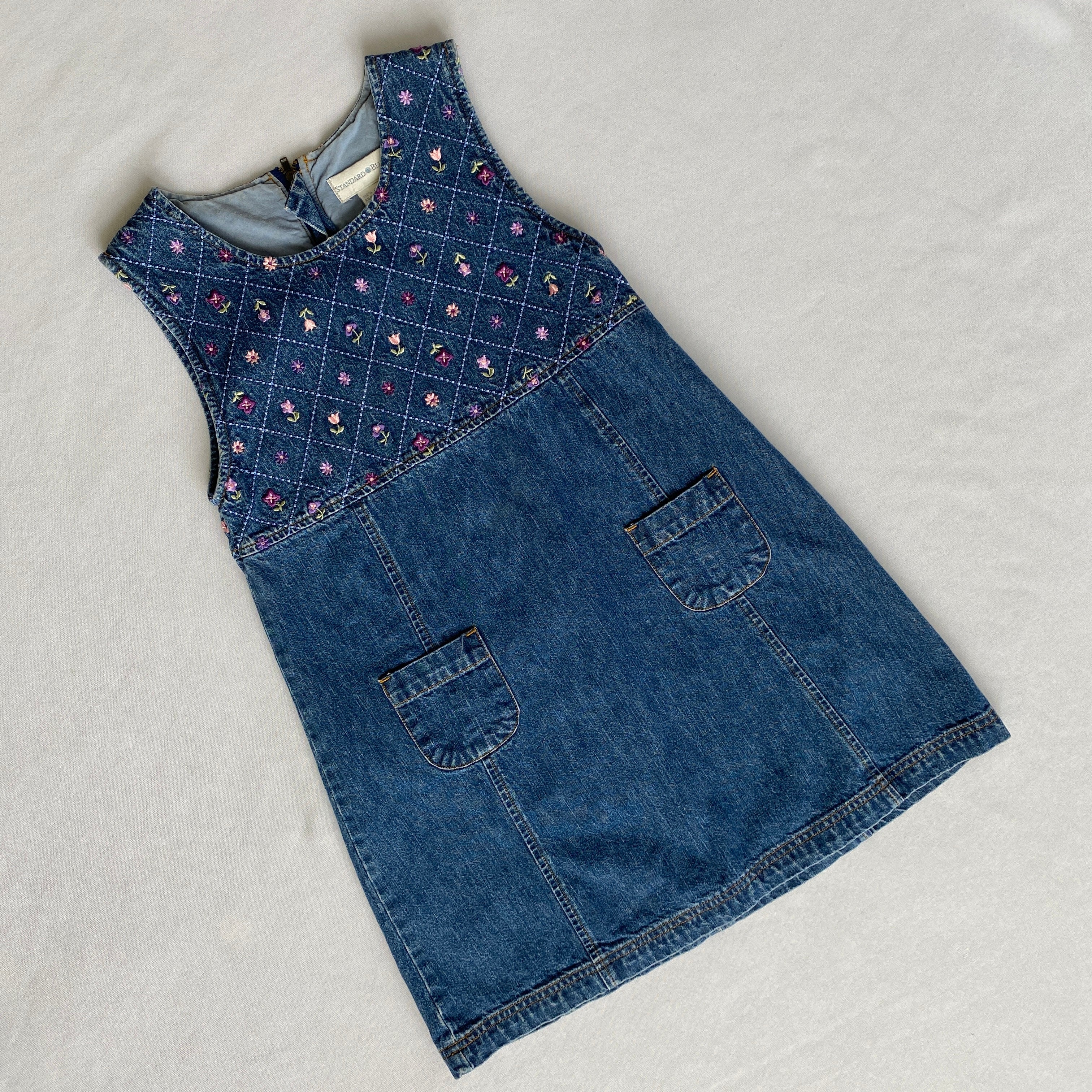Petite denim shift dress
