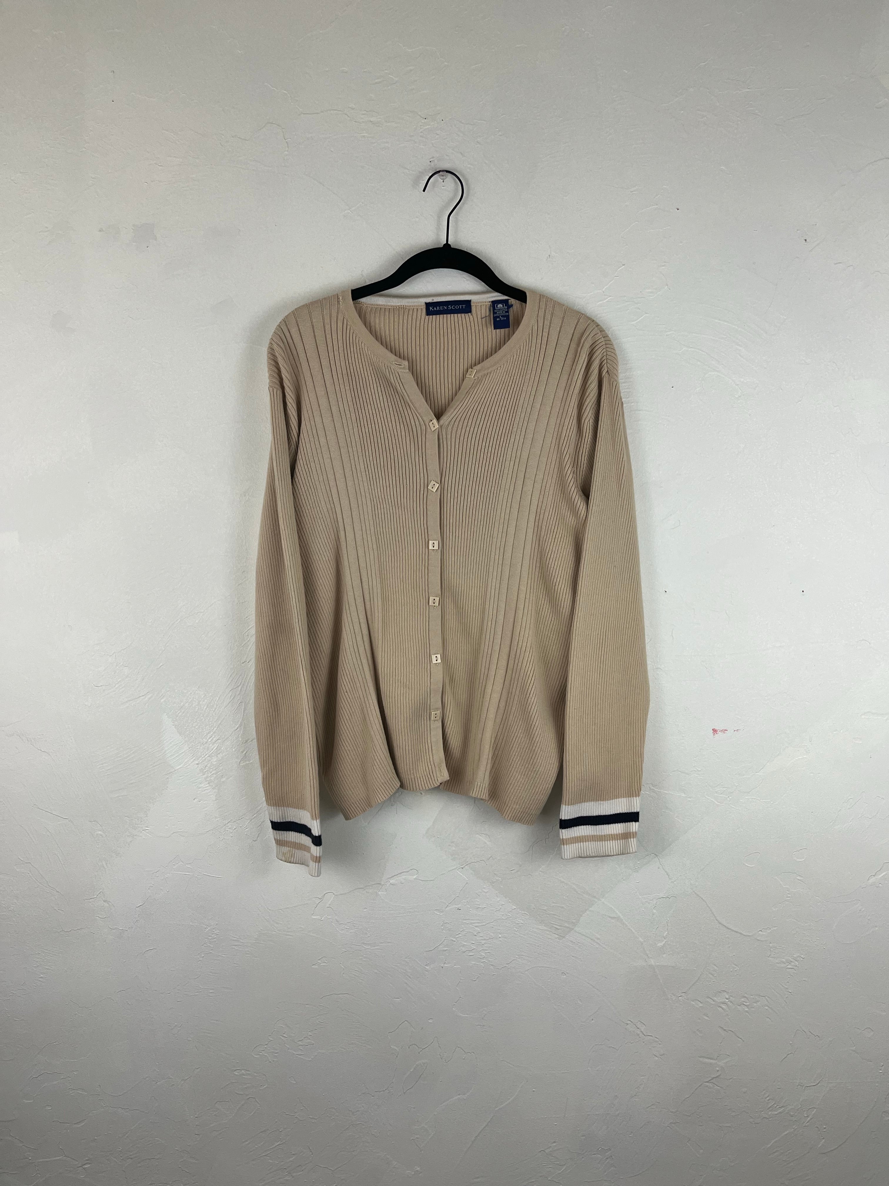 Taupe ribbed cardi