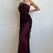 90s one shoulder prom dress