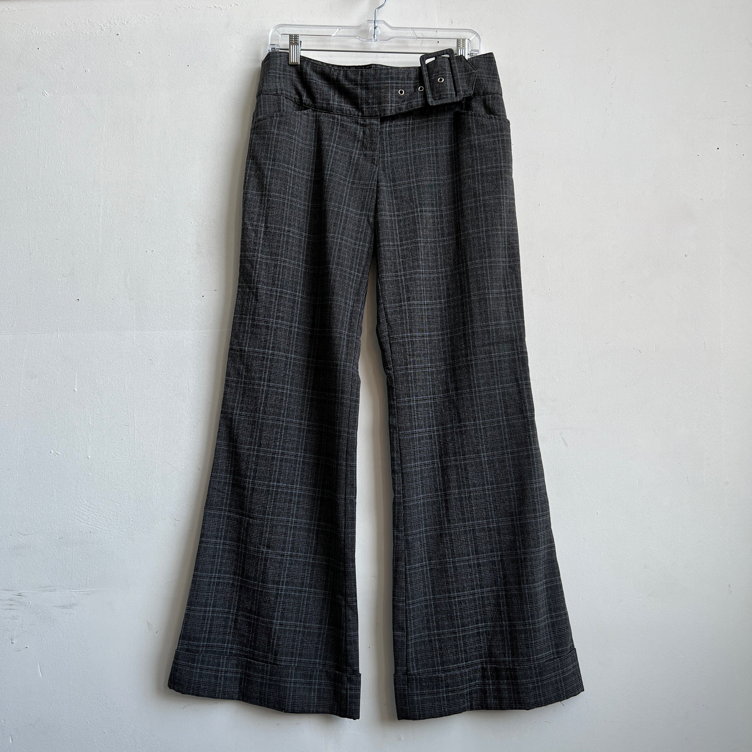 00s wide belt plaid pants