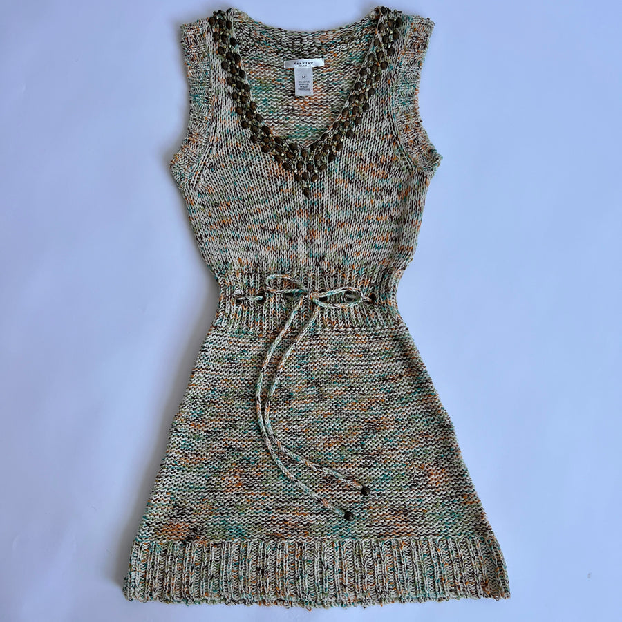 Multi color knit mini dress