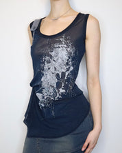 French Graphic Mesh Tank Top (M-L) 