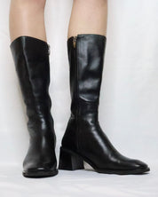 Black Leather Knee High Boots (6.5 US)