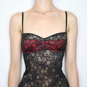 Black Lace Slip Dress (Small) 