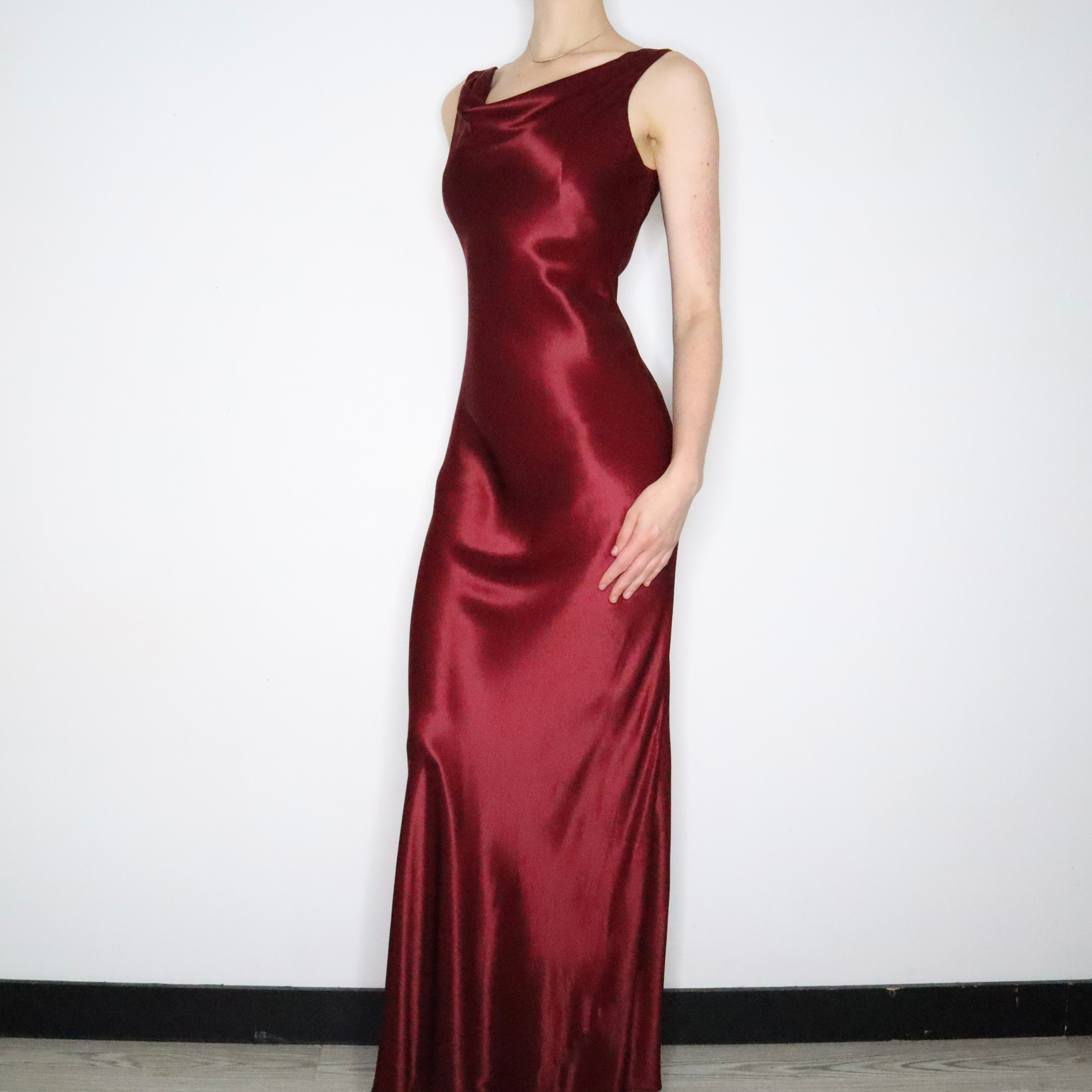 Merlot Satin Gown (Medium)