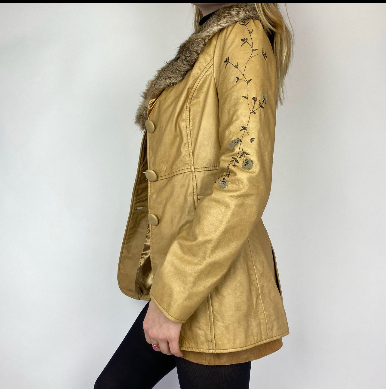 Vintage Leather Penny Lane Style Jacket (XS/S)