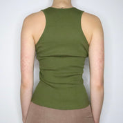 Green Beaded Tank Top (Small)