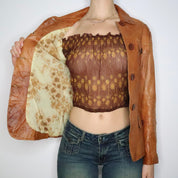 Brown Italian Leather Jacket (Small)