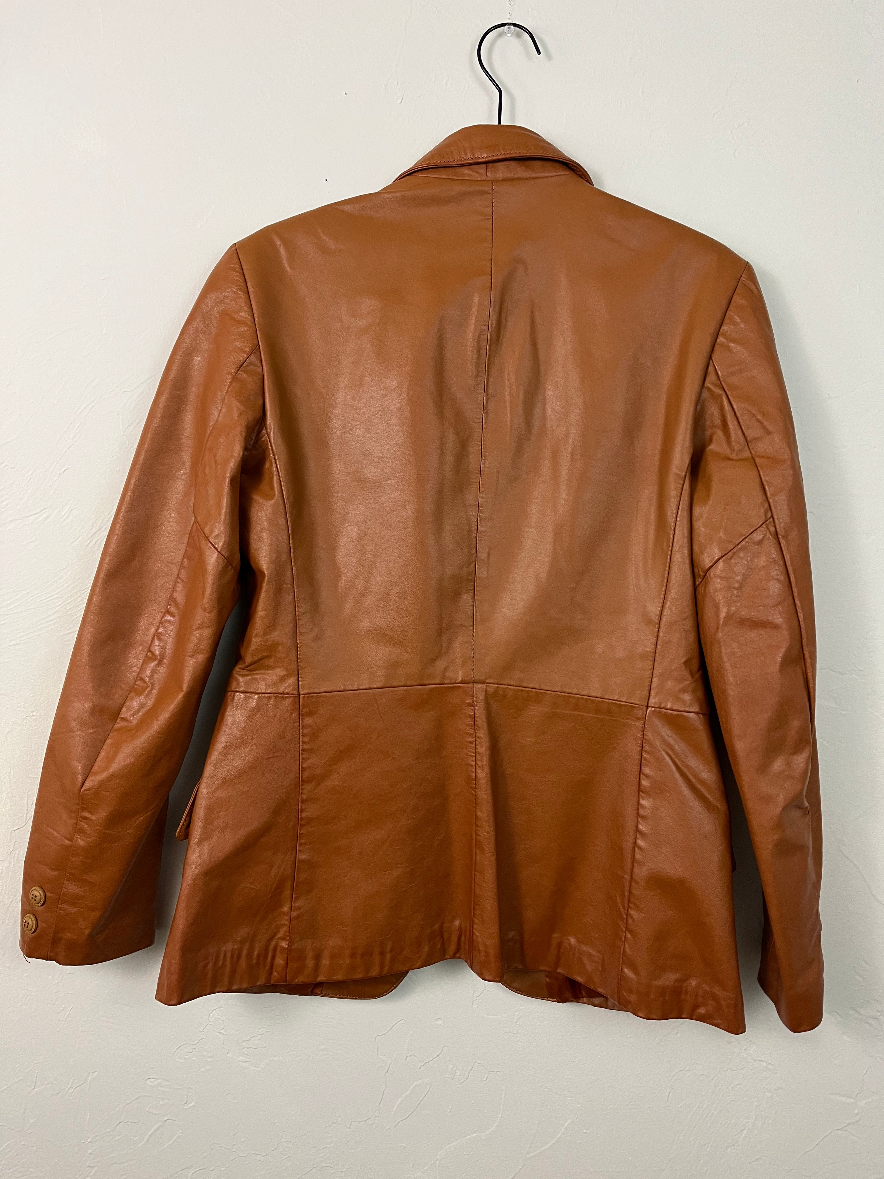 Copper Leather Blazer