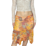psychedelic bohemian midi skirt