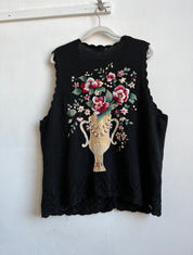 Vintage embroidered sweater vest