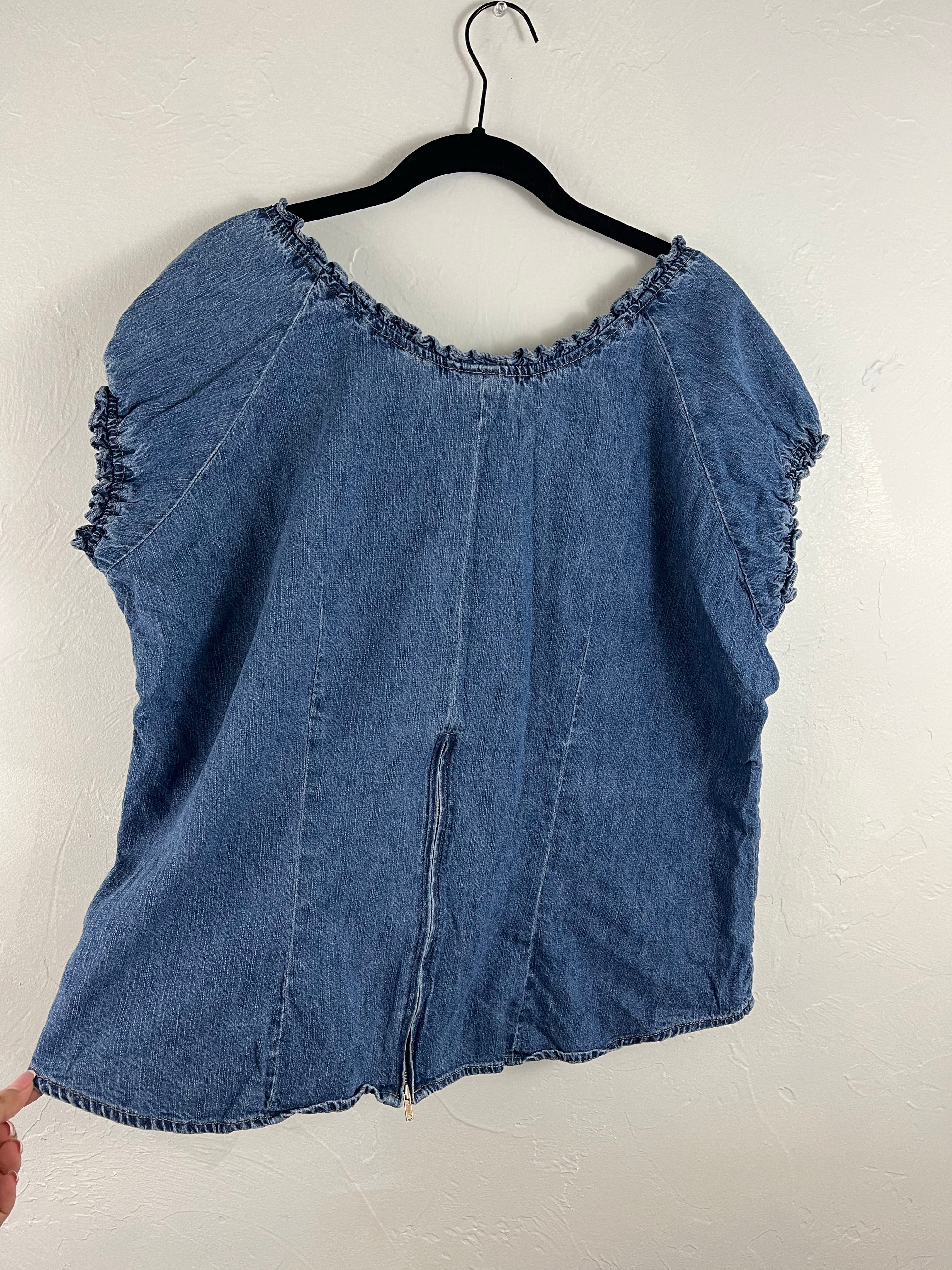 Y2K denim top XL