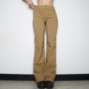 Guess Tan Pinstripe Flare Pants (Large)