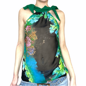 floral mesh top