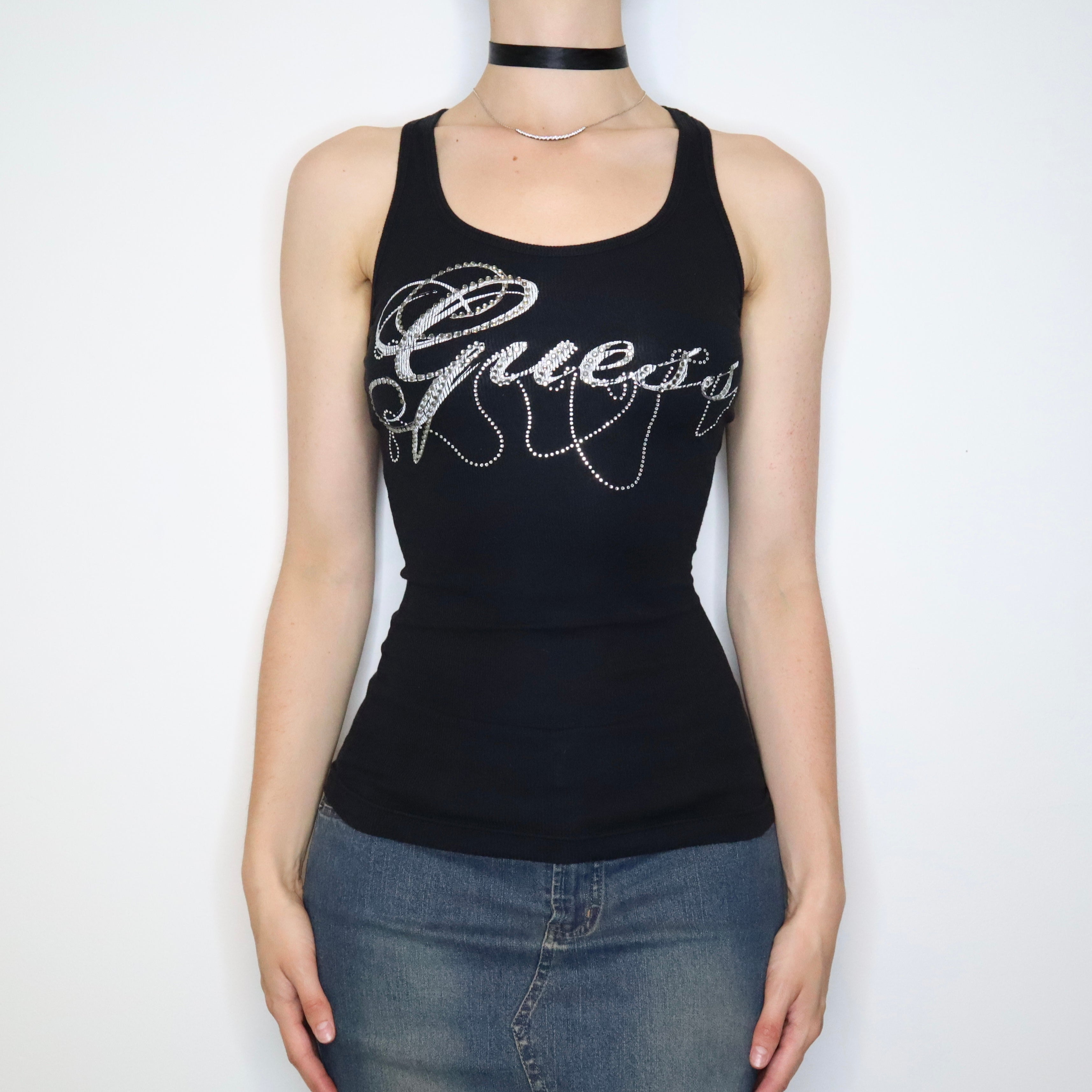 Guess Diamanté Tank Top (XS-S) 