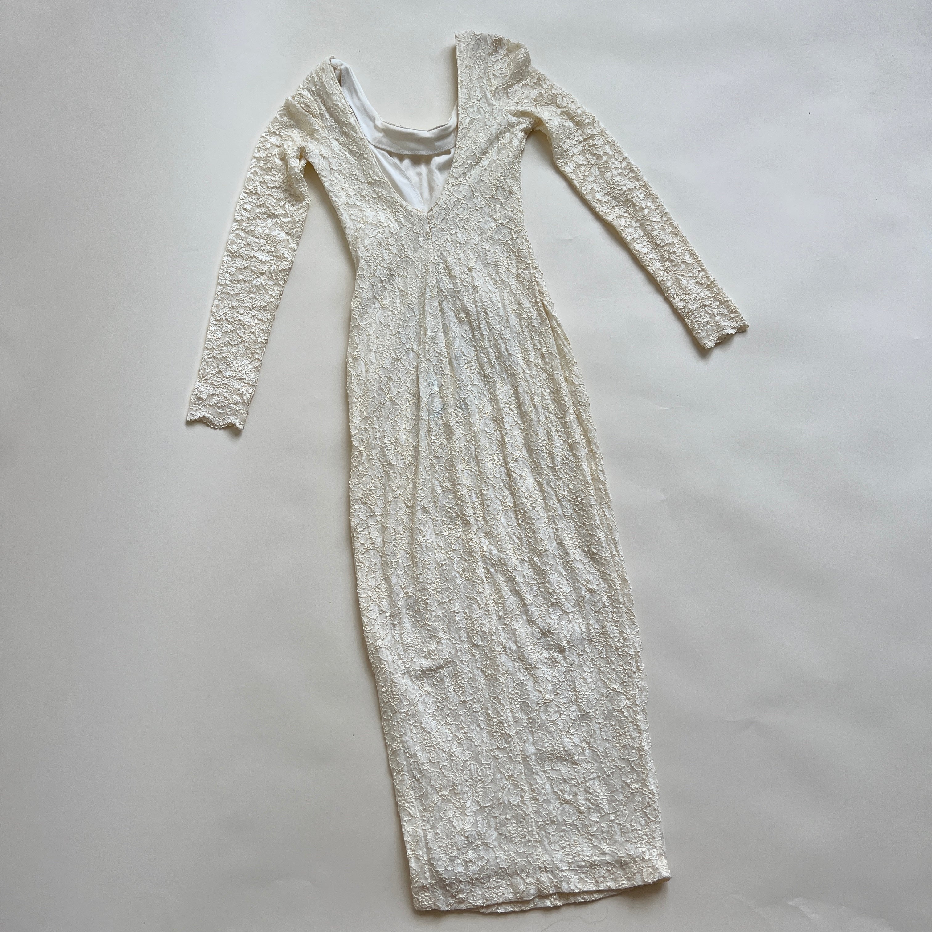 Vintage cream lace midi dress