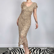 Vintage Deadstock Beaded Crochet Gown (M)