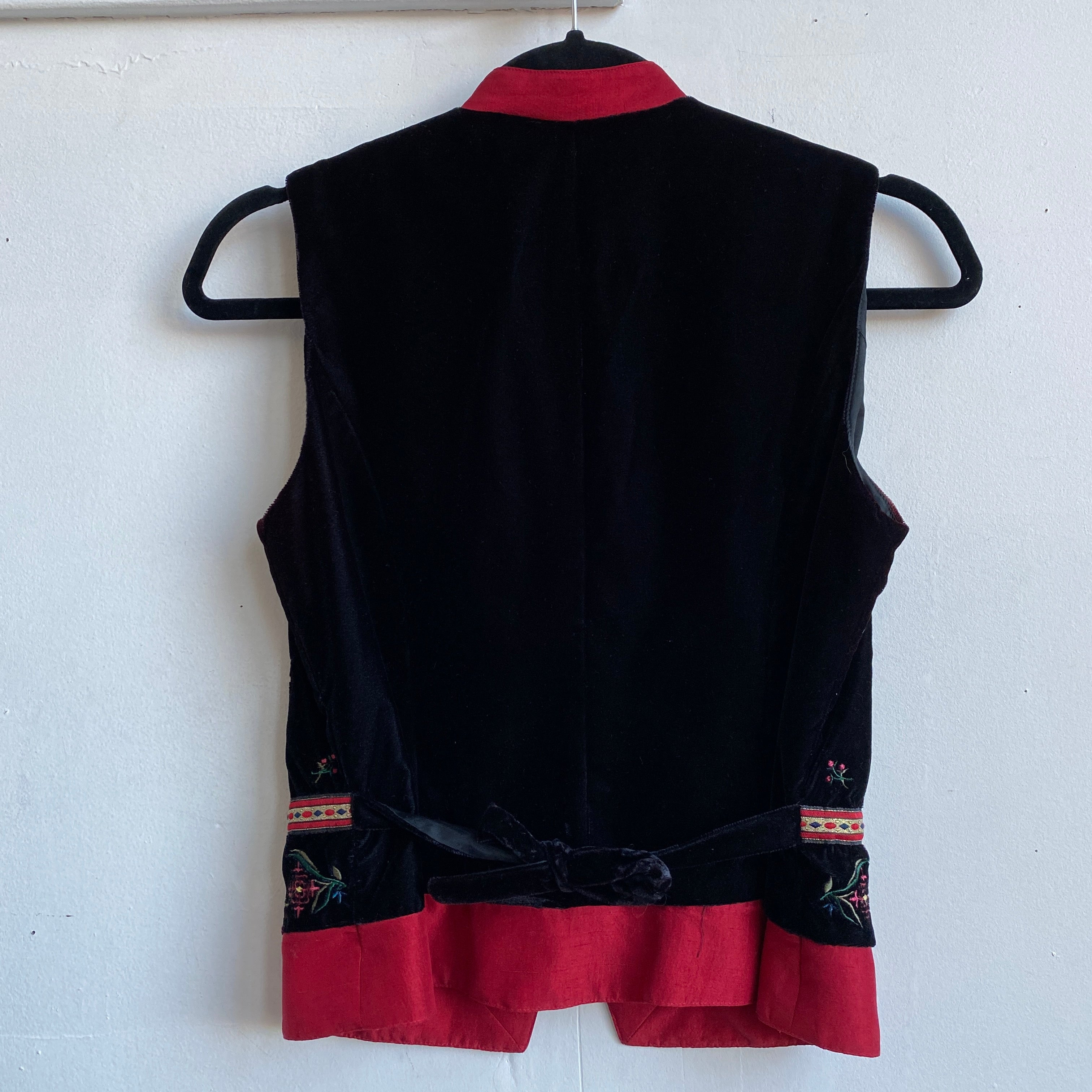 90s velvet mandarin top
