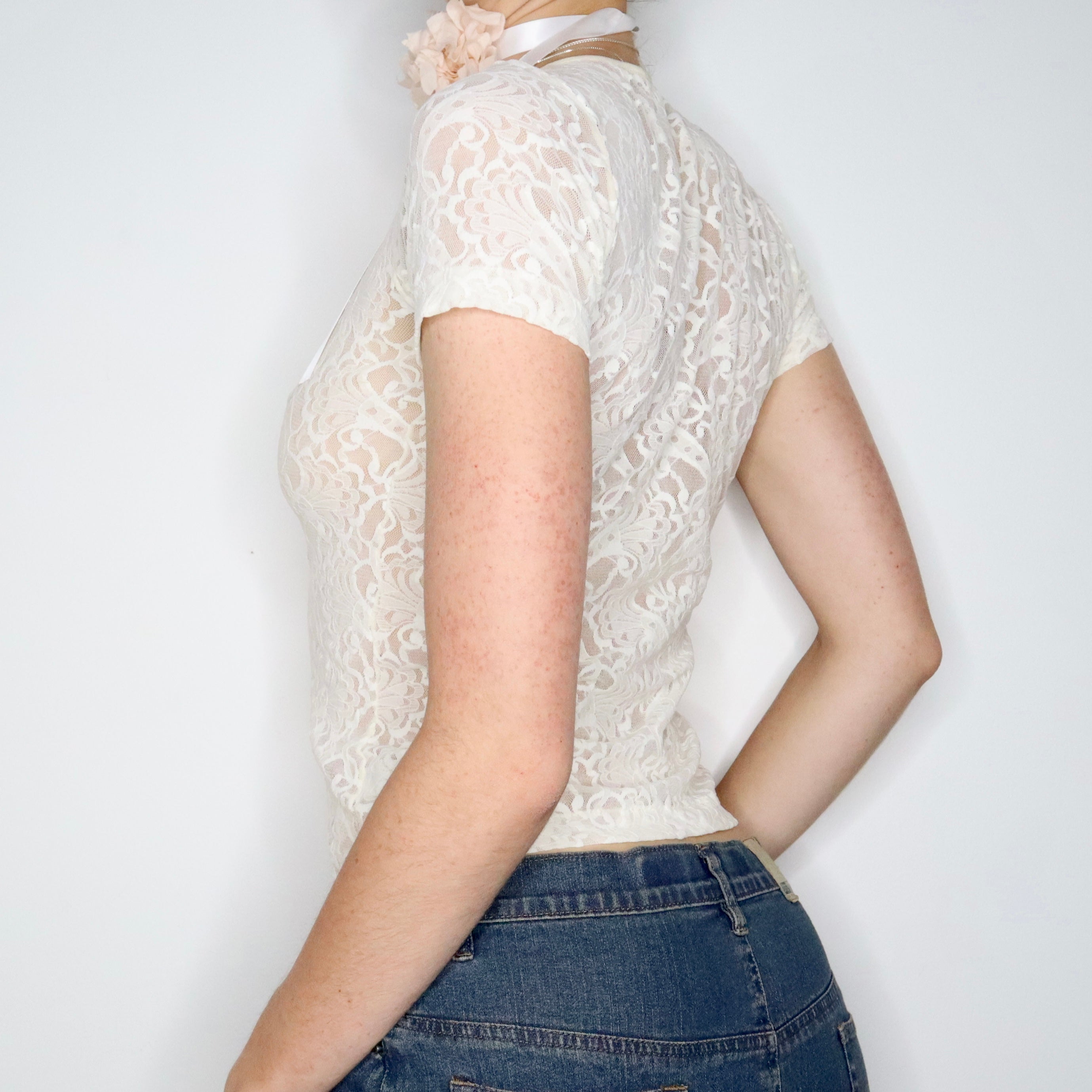 Cream Lace Baby Tee (Small) 