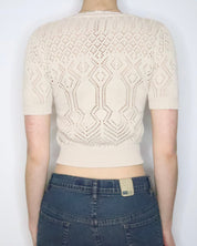 Beige Crochet Cardigan (XS-S)