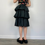 Vintage Ruffle Midi Skirt (XS)