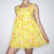Yellow Babydoll Mini Dress (XS-S)