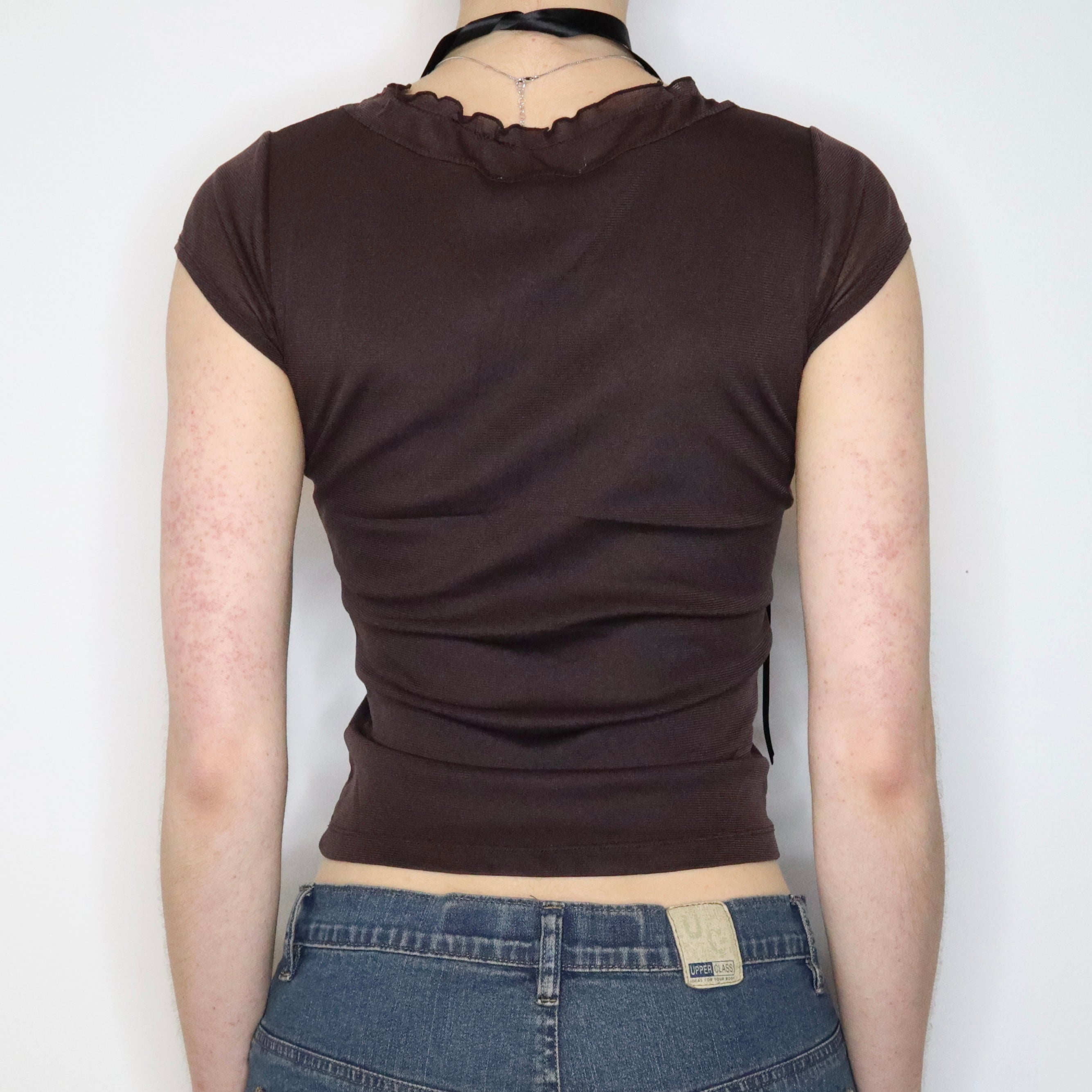 Brown Mesh Blouse (Small) 
