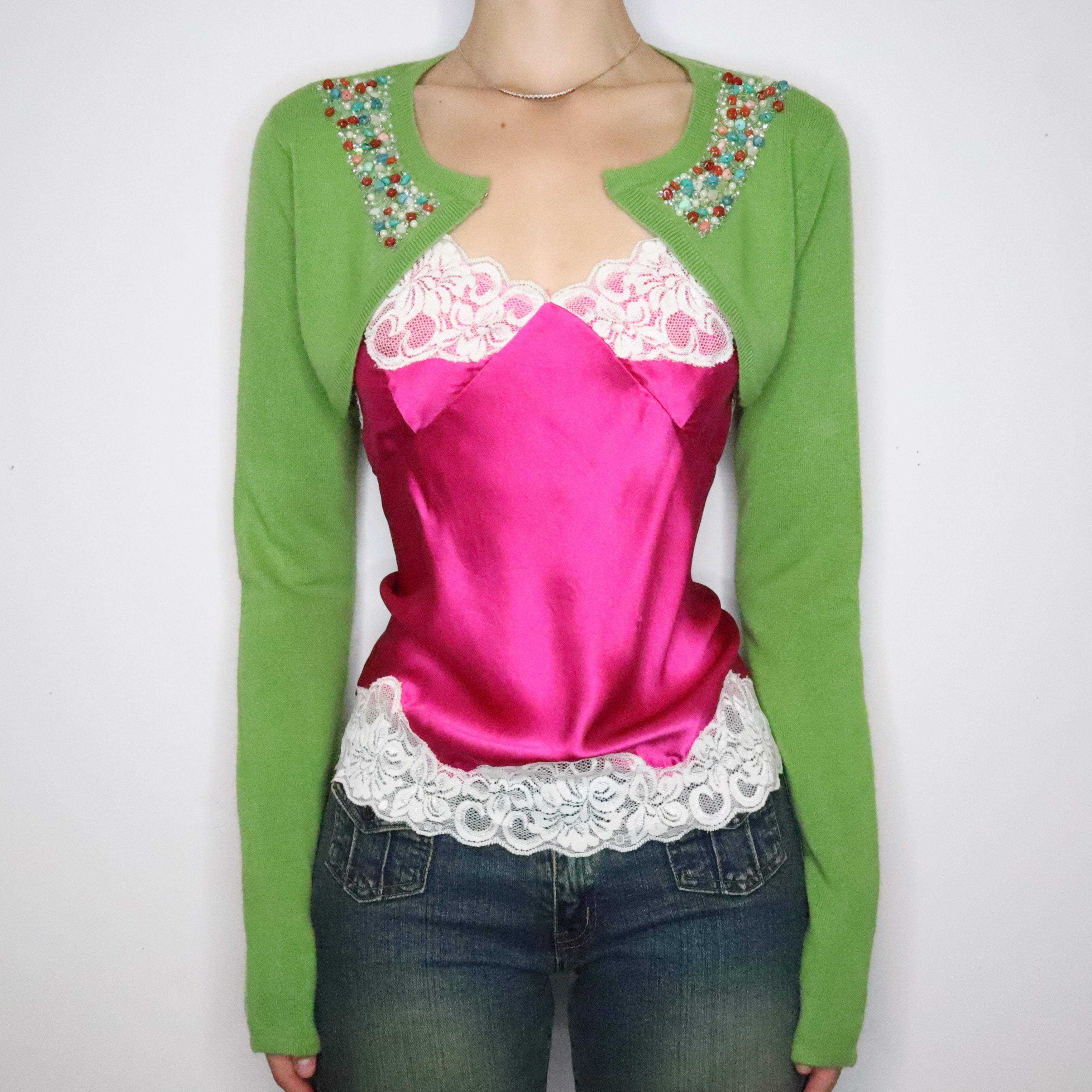 Green Beaded Bolero (Large)