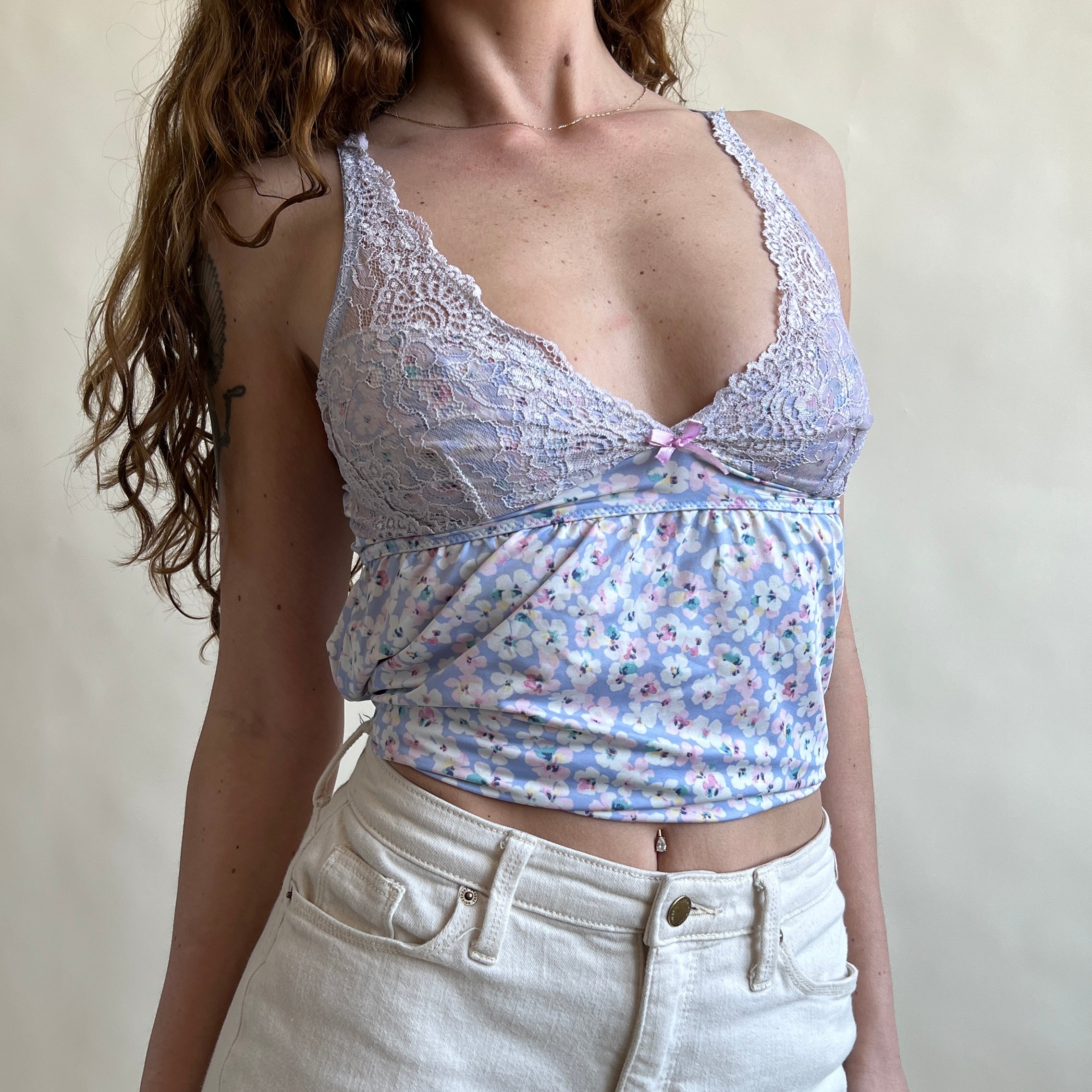 floral & lace cami