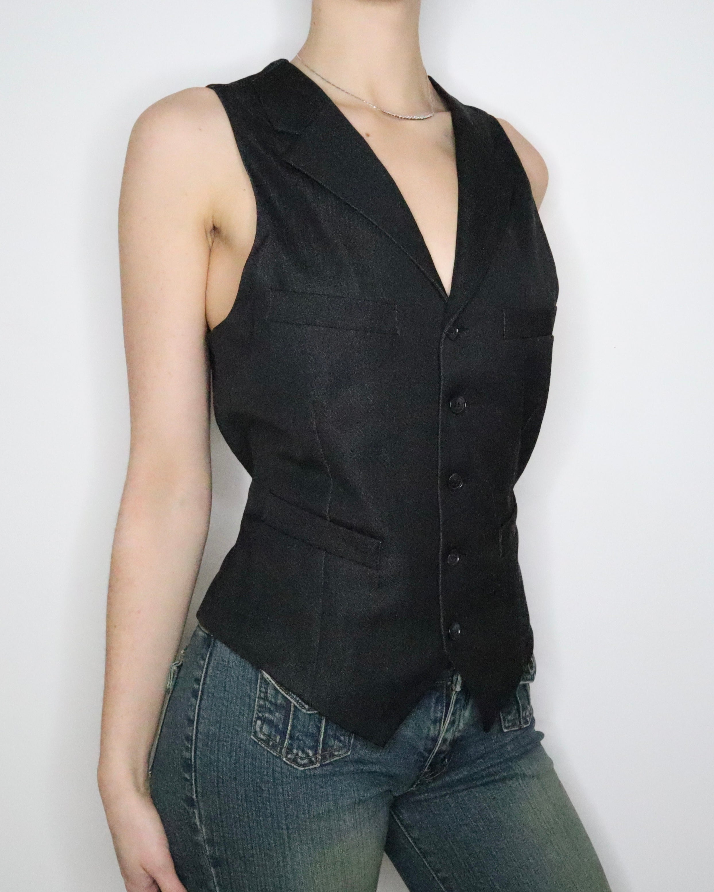 Black Waistcoat Vest (Large) 