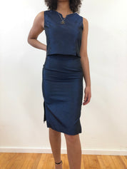 Iridescent blue two piece