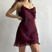 90s plum floral slip (XL)