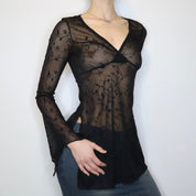 Whimsigoth Black Mesh Long Sleeve (S-M) 