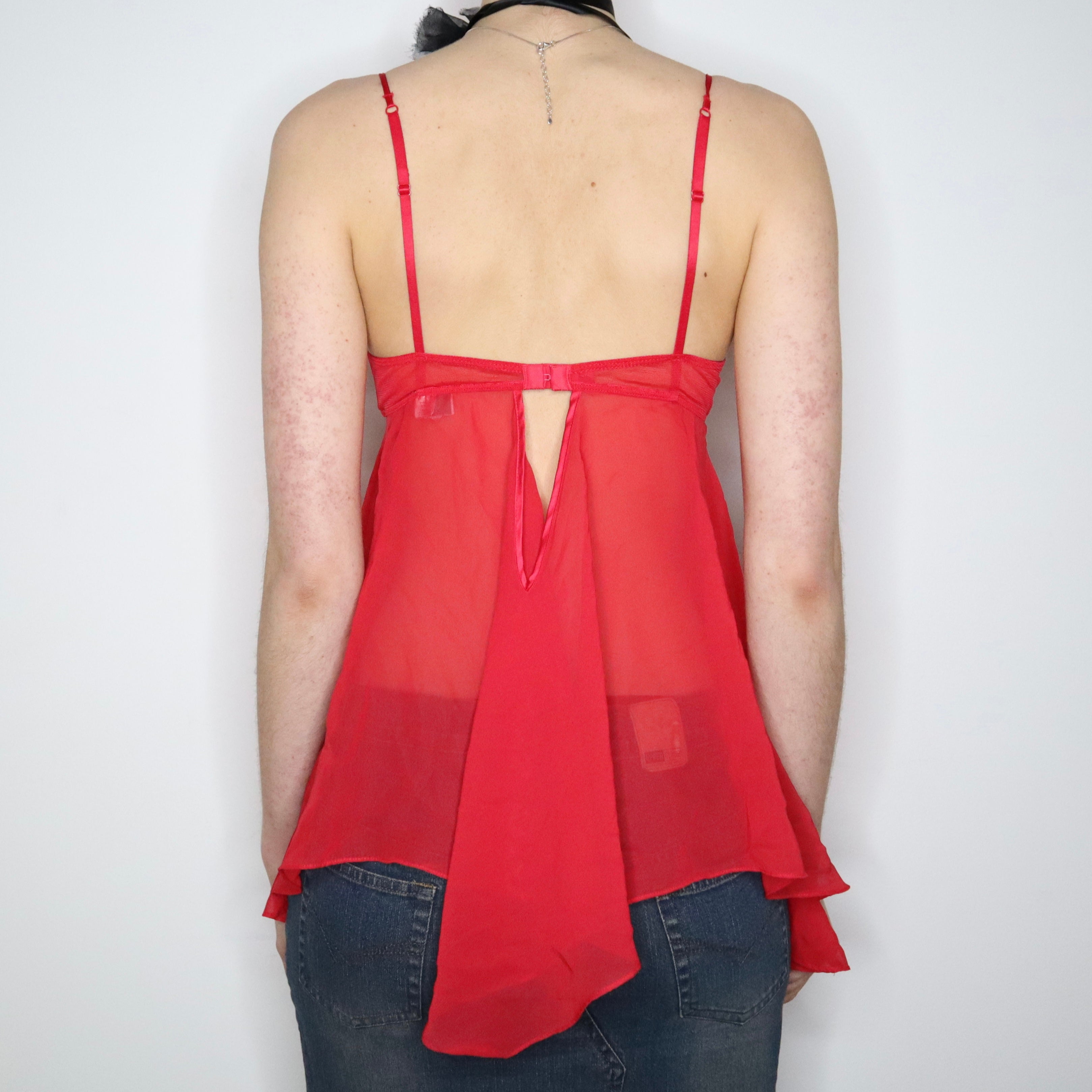 Y2K Red Fairy Babydoll Bustier (M)