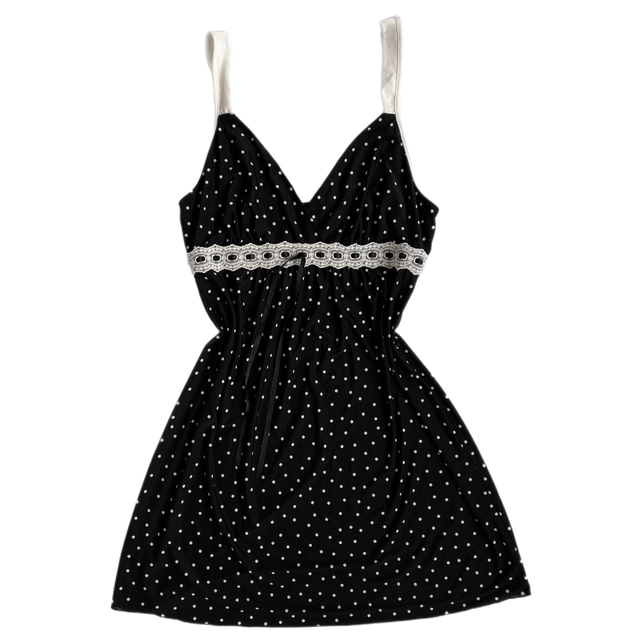 b&w polka dot slip